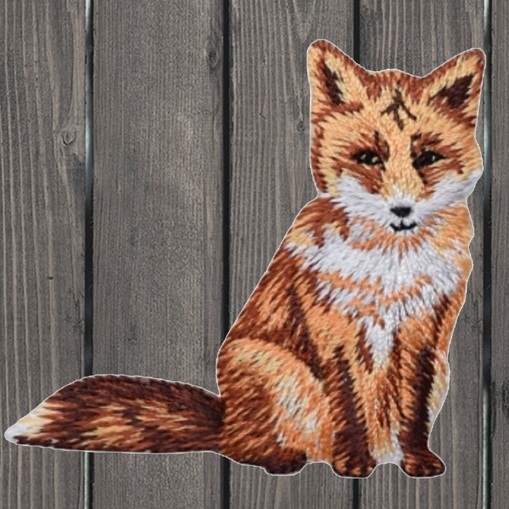 embroidered iron on sew on patch fox