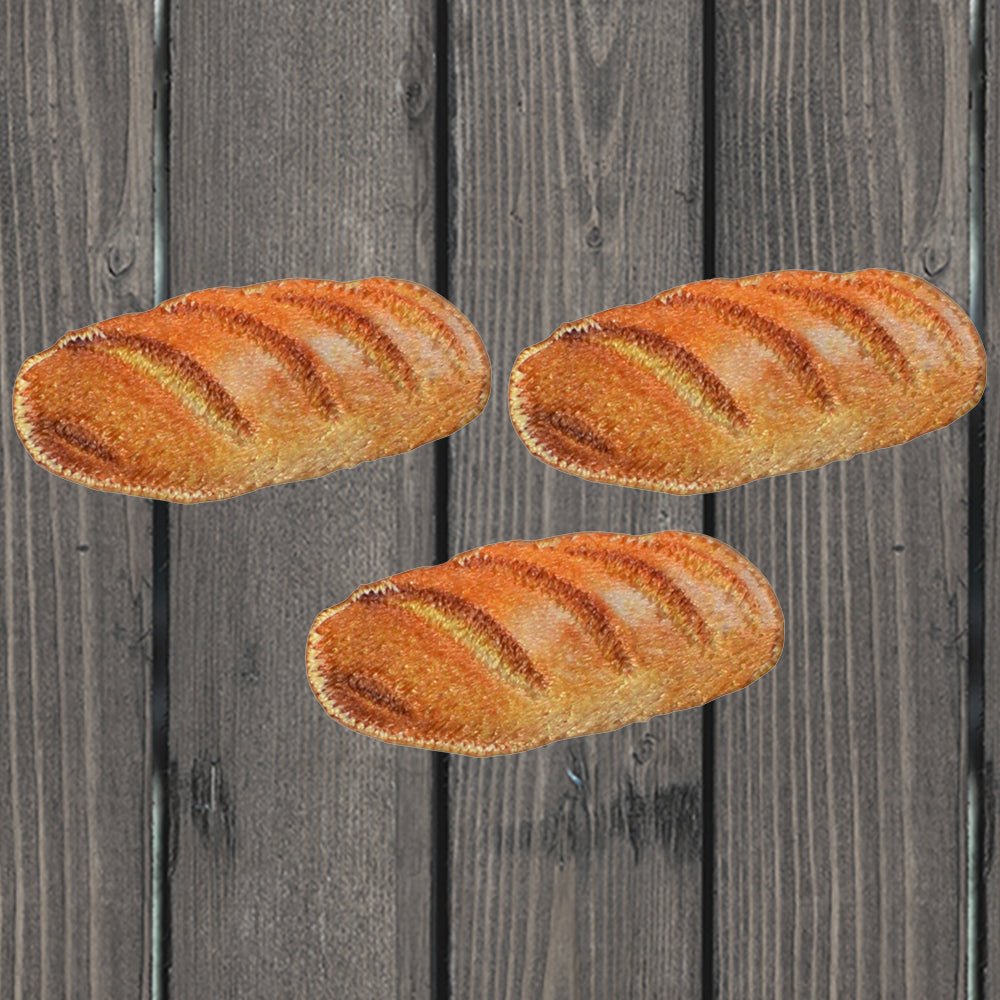 French Bread Embroidered Patch — 3-Pack — Iron On | Paddy's Patches