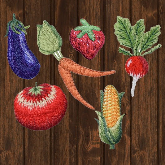 embroidered iron on sew on patch garden farming vegetable set
