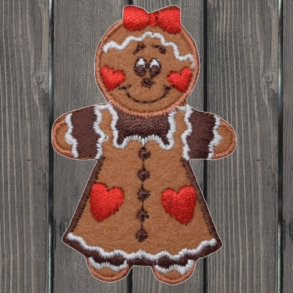 Christmas Holiday embroidered iron on sew on patch gingerbread girl