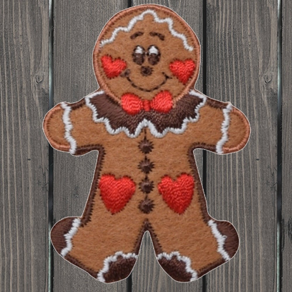 embroidered iron on sew on patch gingerbread man 2
