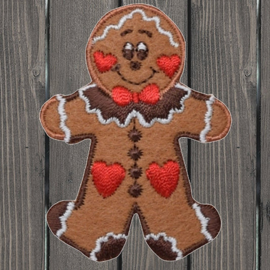 embroidered iron on sew on patch gingerbread man 3