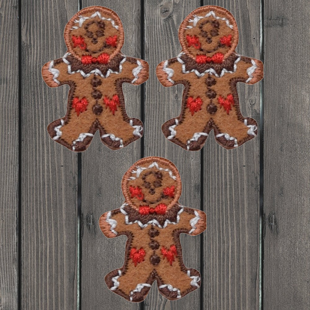embroidered iron on sew on patch gingerbread mini man