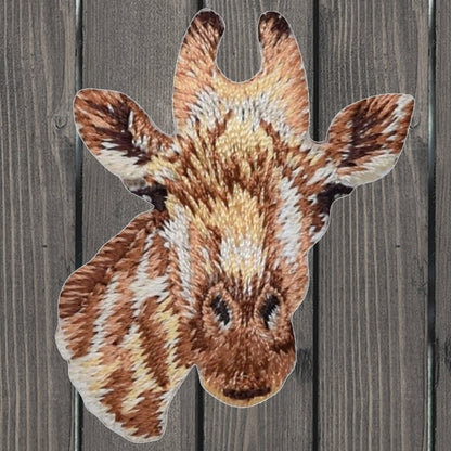 embroidered iron on sew on patch giraffe head 2