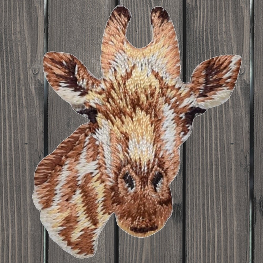embroidered iron on sew on patch giraffe head