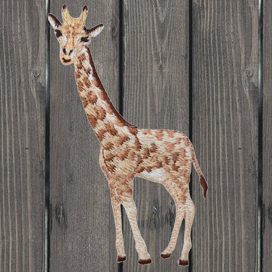 embroidered iron on sew on patch giraffe tall