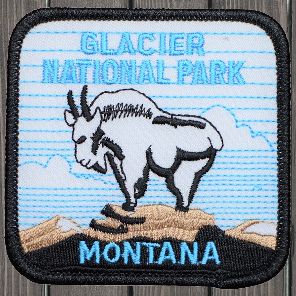 embroidered iron on sew on patch glacier national park montana