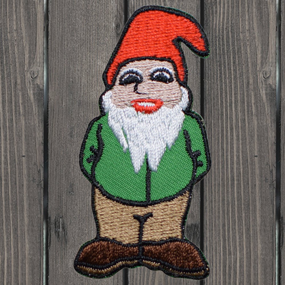 embroidered iron on sew on patch gnome