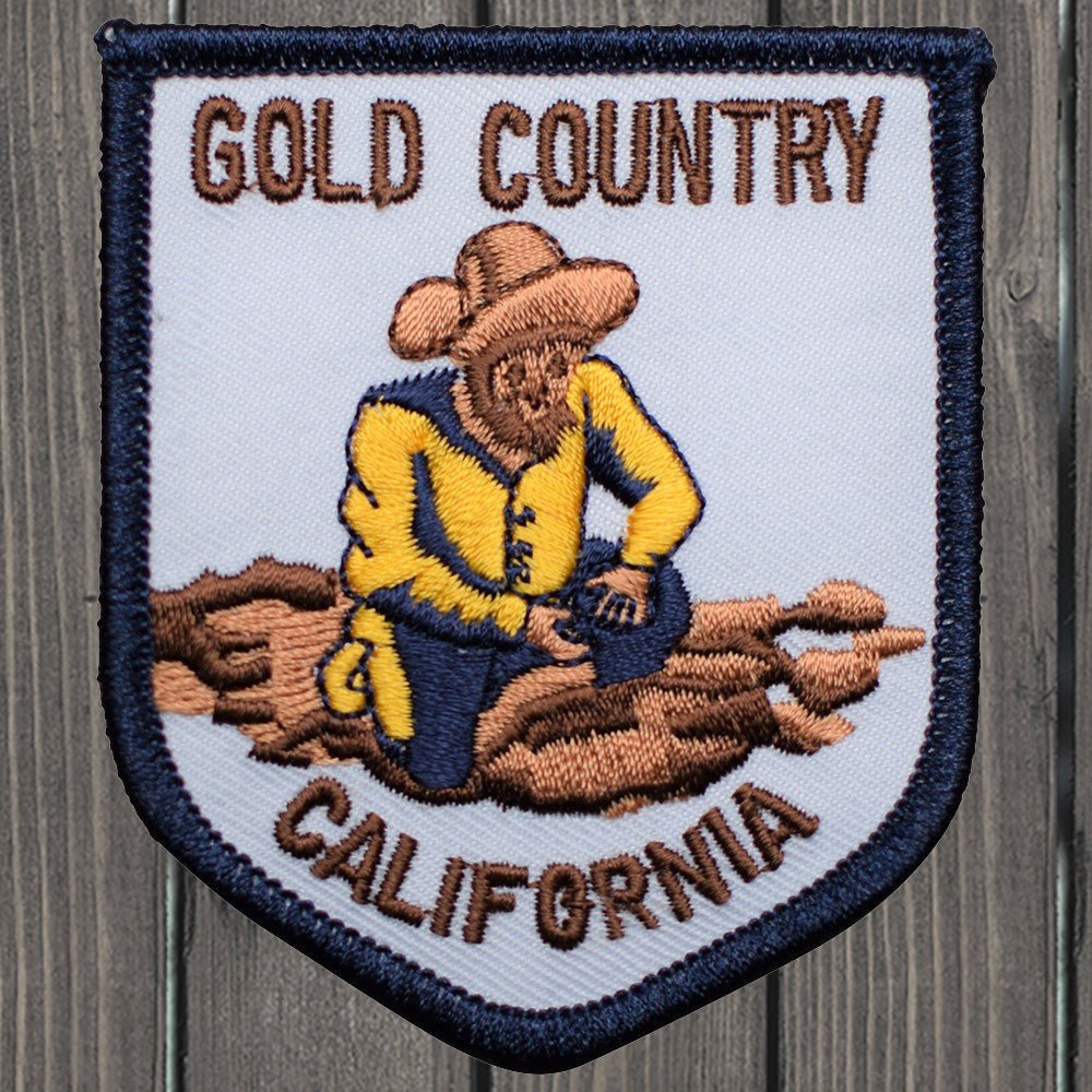 embroidered iron on sew on patch gold country ca