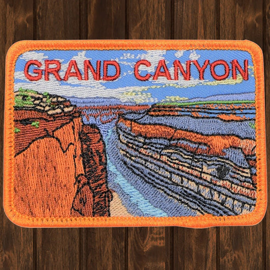 embroidered iron on sew on patch grand canyon orange
