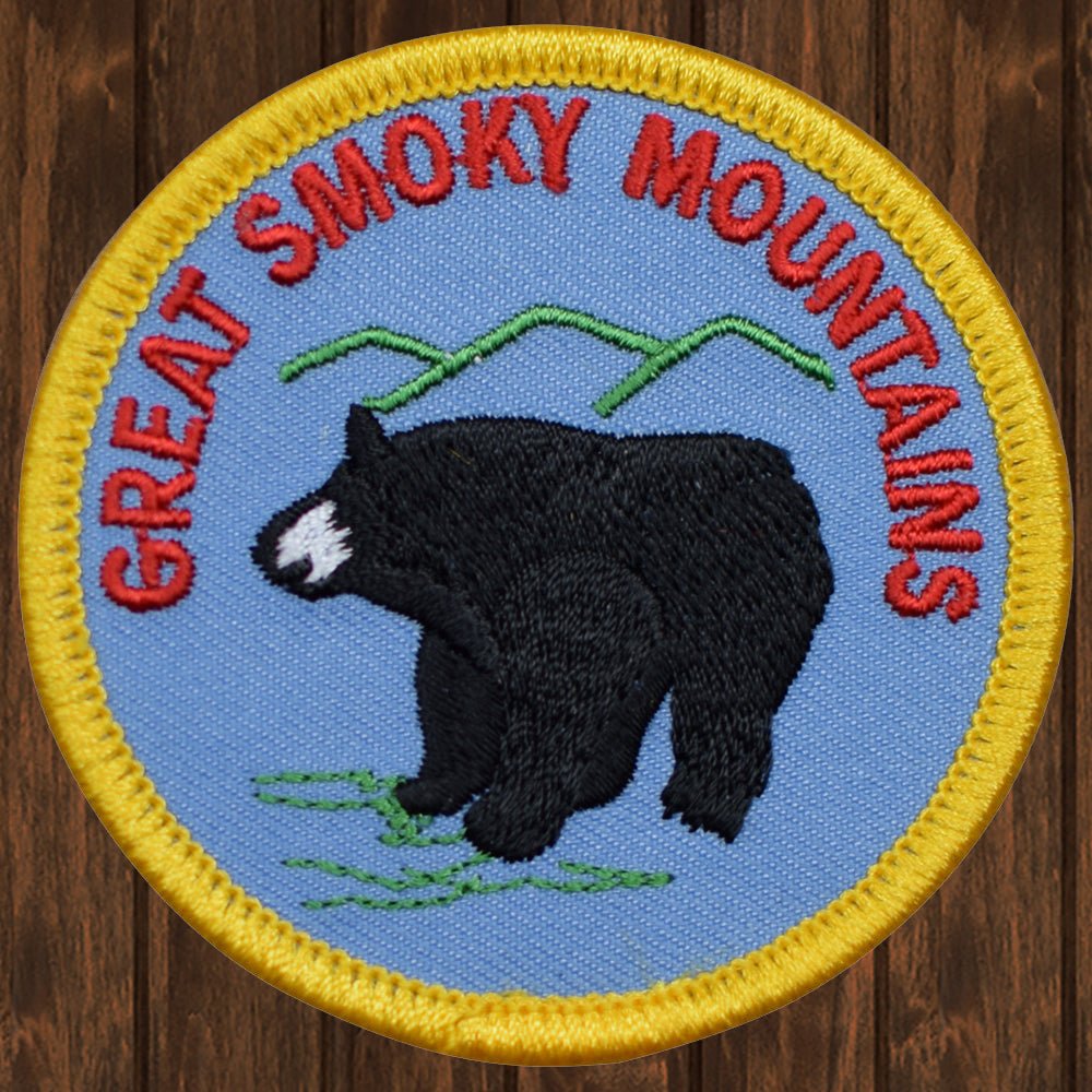embroidered iron on sew on patch great smoky