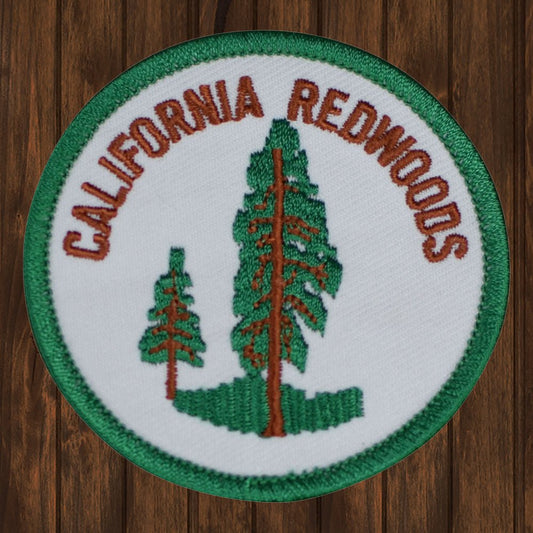embroidered iron on sew on patch green california redwoods
