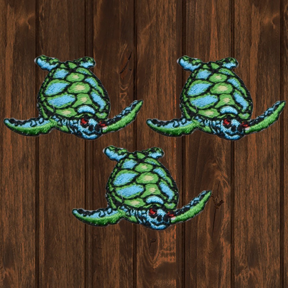 Mini Sea Turtle Embroidered Patch — 3-Pack — Iron On | Paddy's Patches