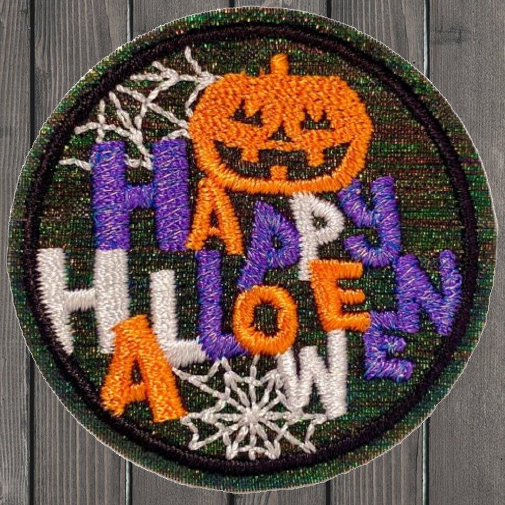 embroidered iron on sew on patch halloween circle