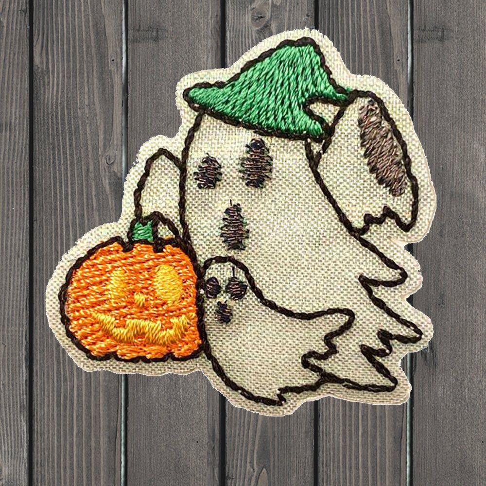 embroidered iron on sew on patch halloween ghost ghoul