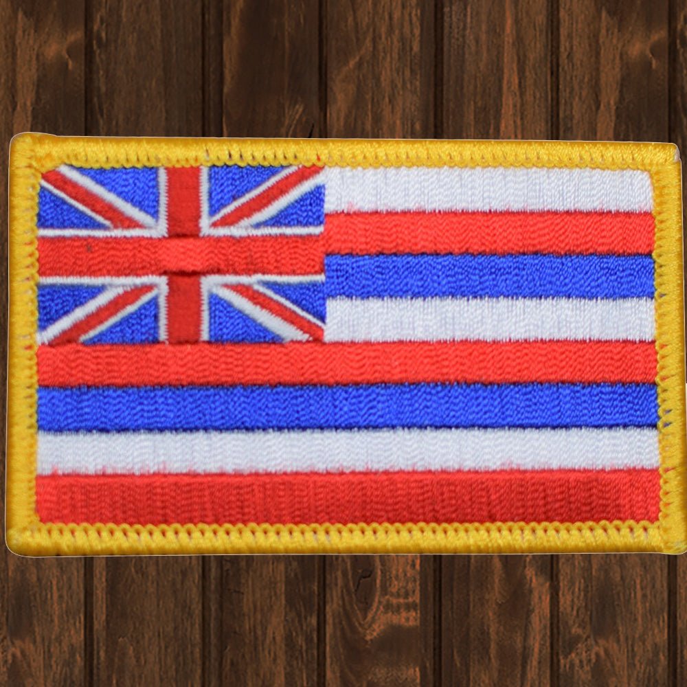 embroidered iron on sew on patch hawaii flag