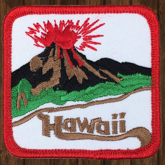 embroidered iron on sew on patch hawaii volcano