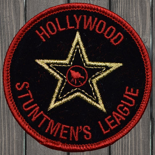 embroidered iron on sew on patch hollywood stunt man league