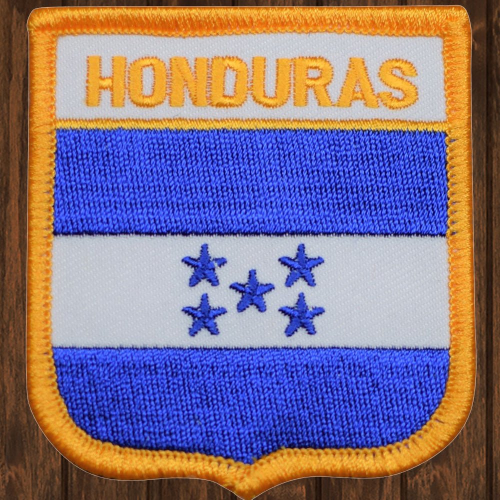 embroidered iron on sew on patch honduras shield