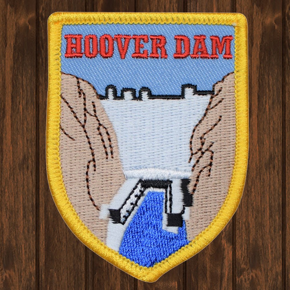 embroidered iron on sew on patch hoover dam shield