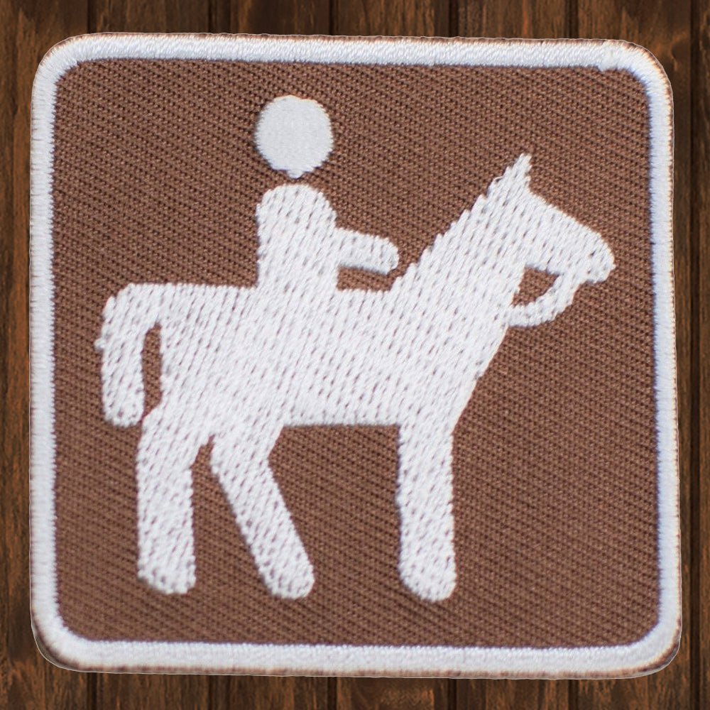 embroidered iron on sew on patch horseback riding