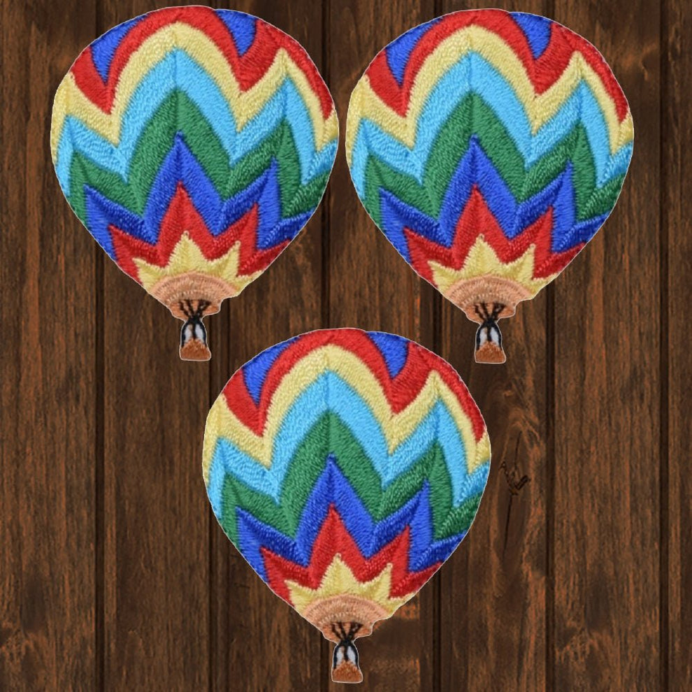 Hot Air Balloon Embroidered Patch — 3-Pack — Iron On | Paddy's Patches