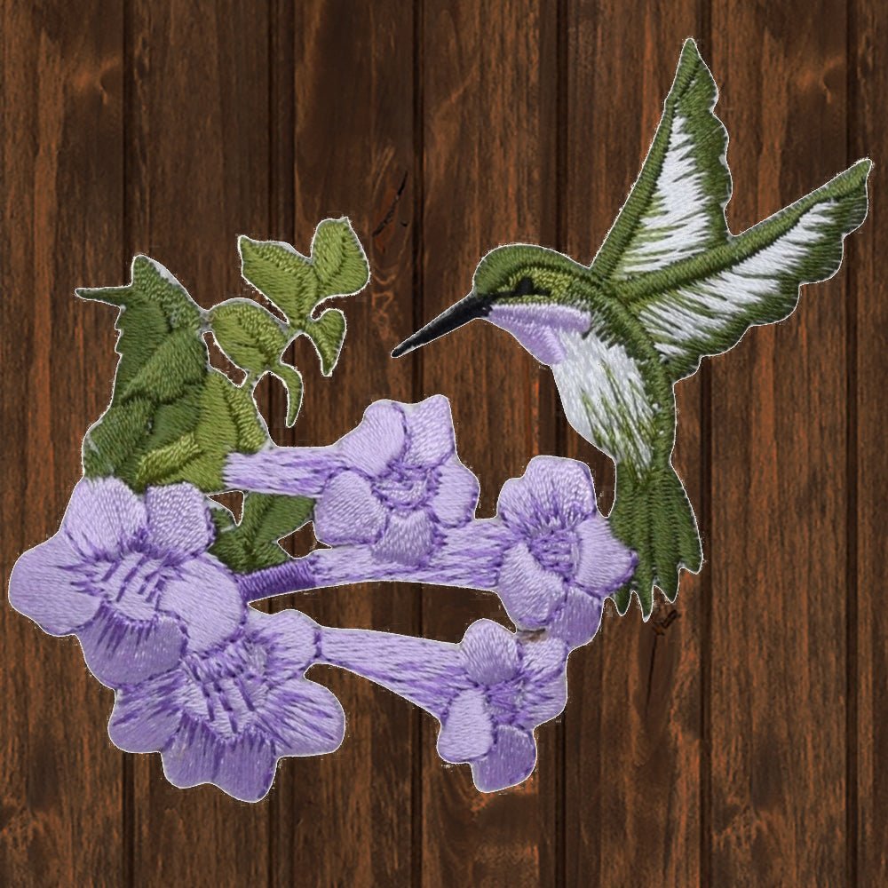 lavender iron on flower pathes Hummingbird Embroidered Patch — Iron On 3.5"