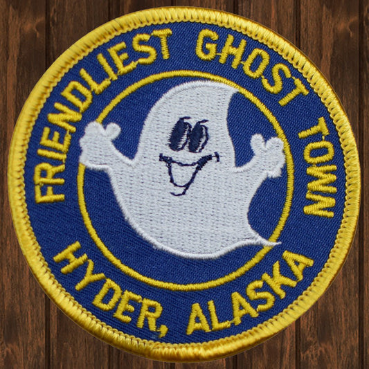 embroidered iron on sew on patch hyder alaska ghost