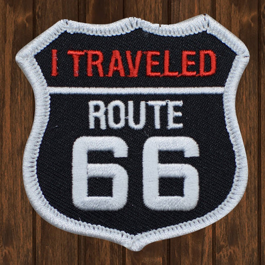 embroidered iron on sew on patch i traveled route 66