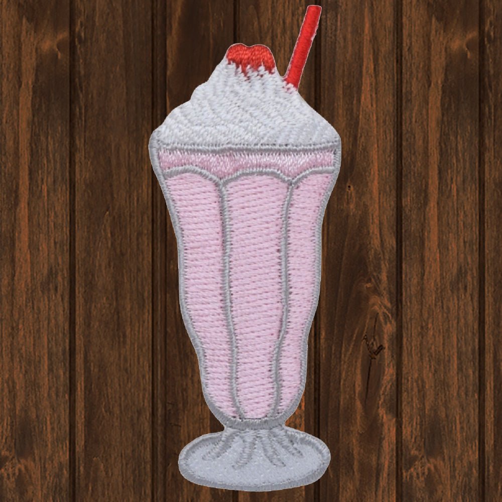 embroidered iron on sew on patch ice cream soda shoppe milkshake 2