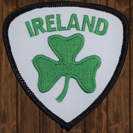embroidered iron on sew on patch ireland 3 leaf clover