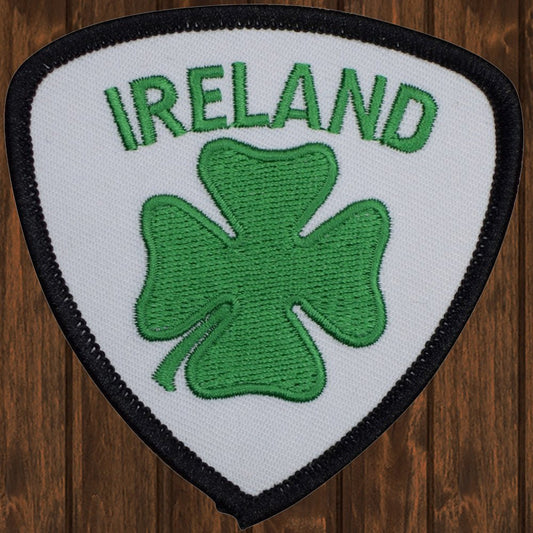 embroidered iron on sew on patch ireland 4 leaf clover