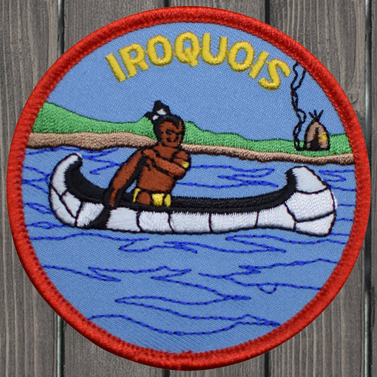 embroidered iron on sew on patch iriquois indian native american