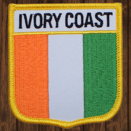 embroidered iron on sew on patch ivory coast shield