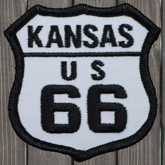 embroidered iron on sew on patch kansas 66