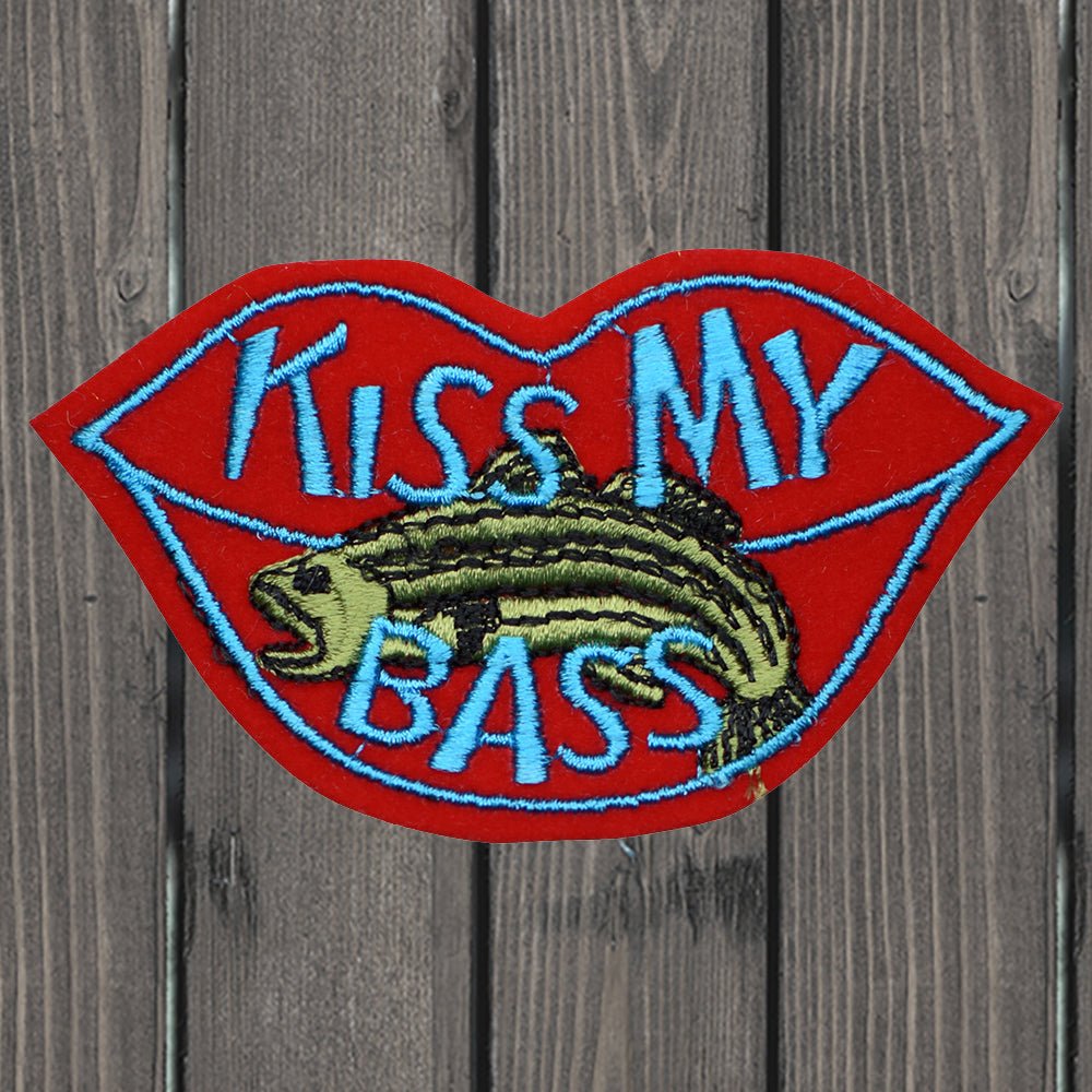 Kiss My Bass Applique Patch, Fish & Game Badge