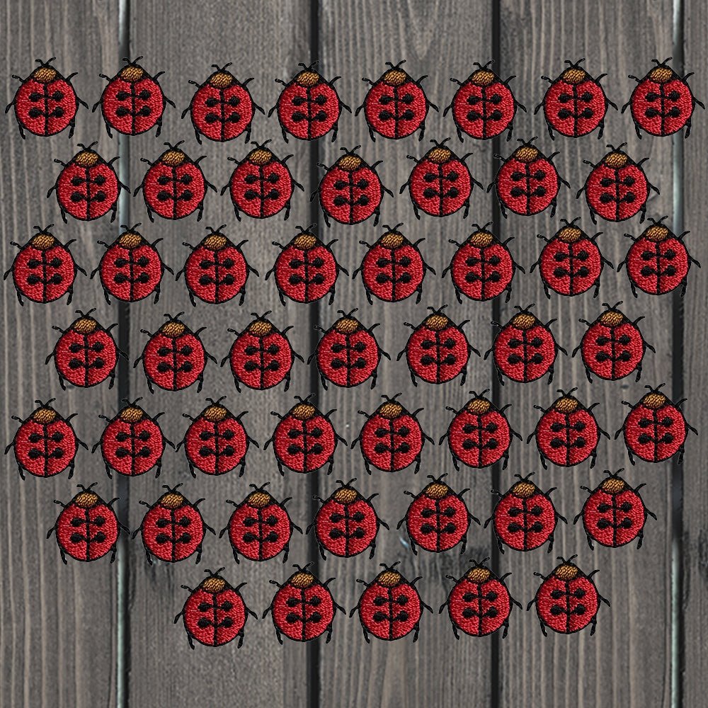 embroidered iron on sew on patch ladybug 50 pack