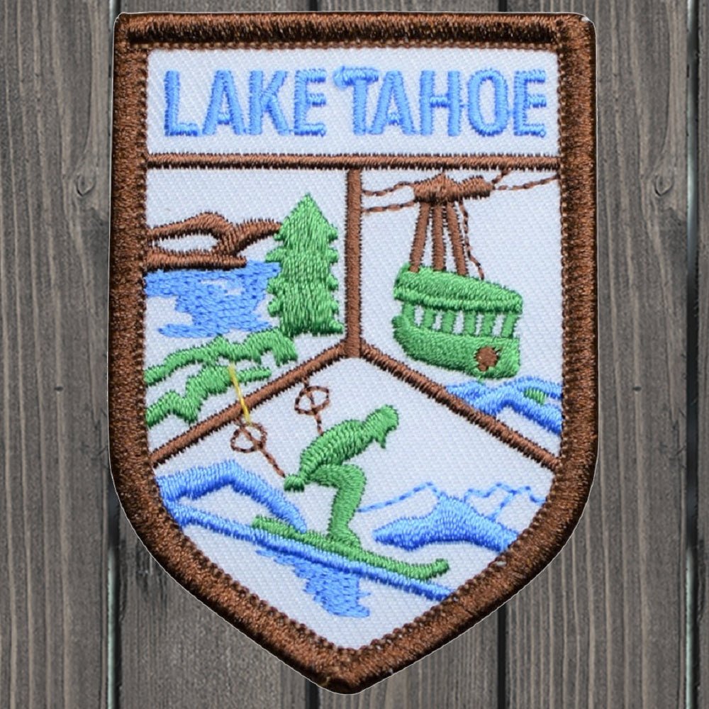 embroidered iron on sew on patch lake tahoe