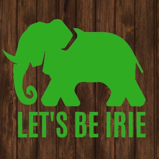 embroidered iron on sew on patch lets be irie green elephant