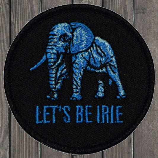 embroidered iron on sew on patch lets be irie