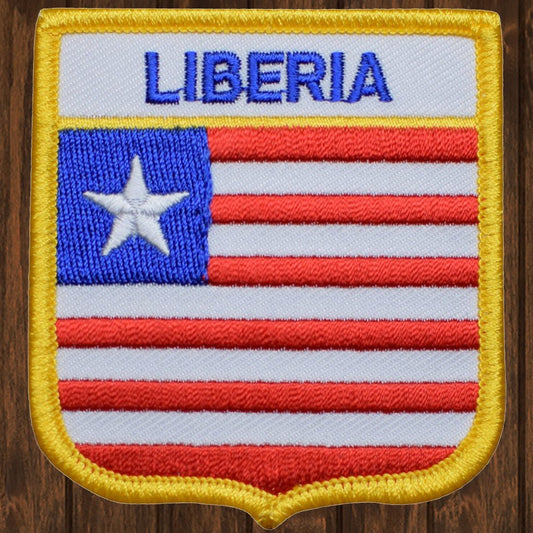 embroidered iron on sew on patch liberia shield