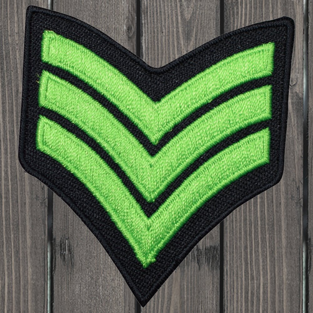 embroidered iron on sew on patch lime green chevron