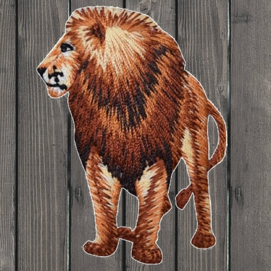 embroidered iron on sew on patch lion standing
