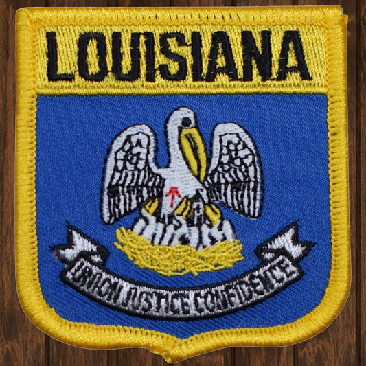 embroidered iron on sew on patch louisiana