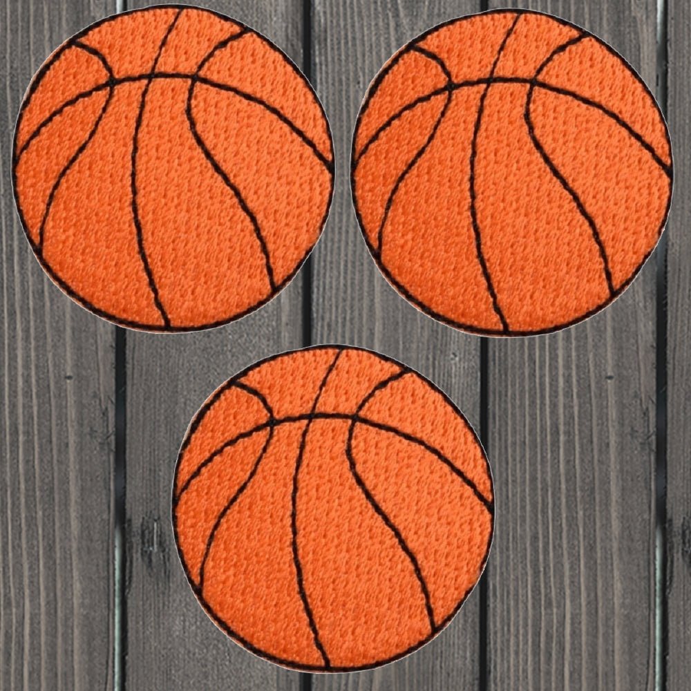 embroidered iron on sew on patch medium basketball