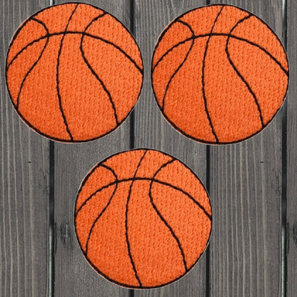 embroidered iron on sew on patch medium basketball