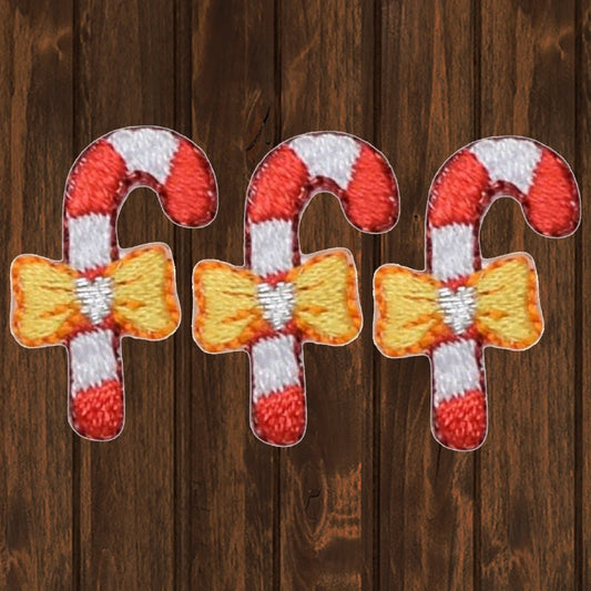 embroidered iron on sew on patch mini candy cane