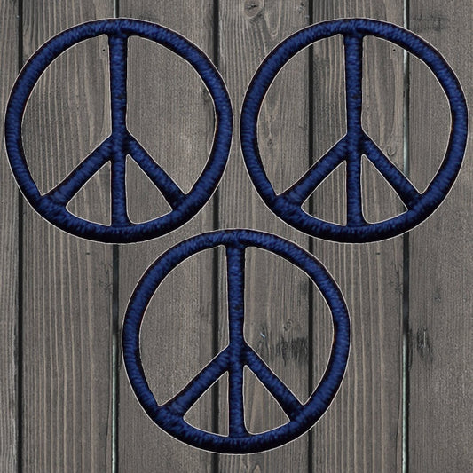 embroidered iron on sew on patch mini navy blue peace