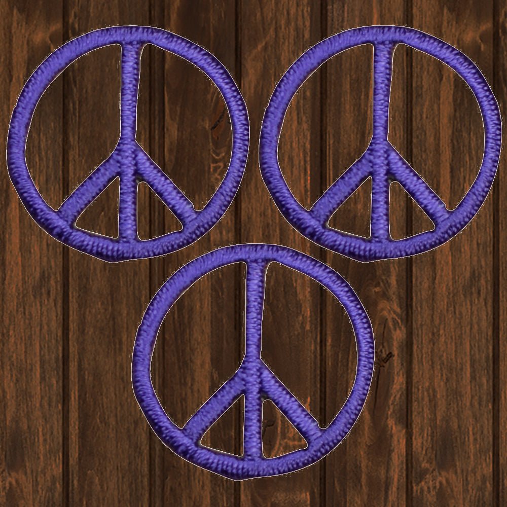 embroidered iron on sew on patch mini purple peace sign