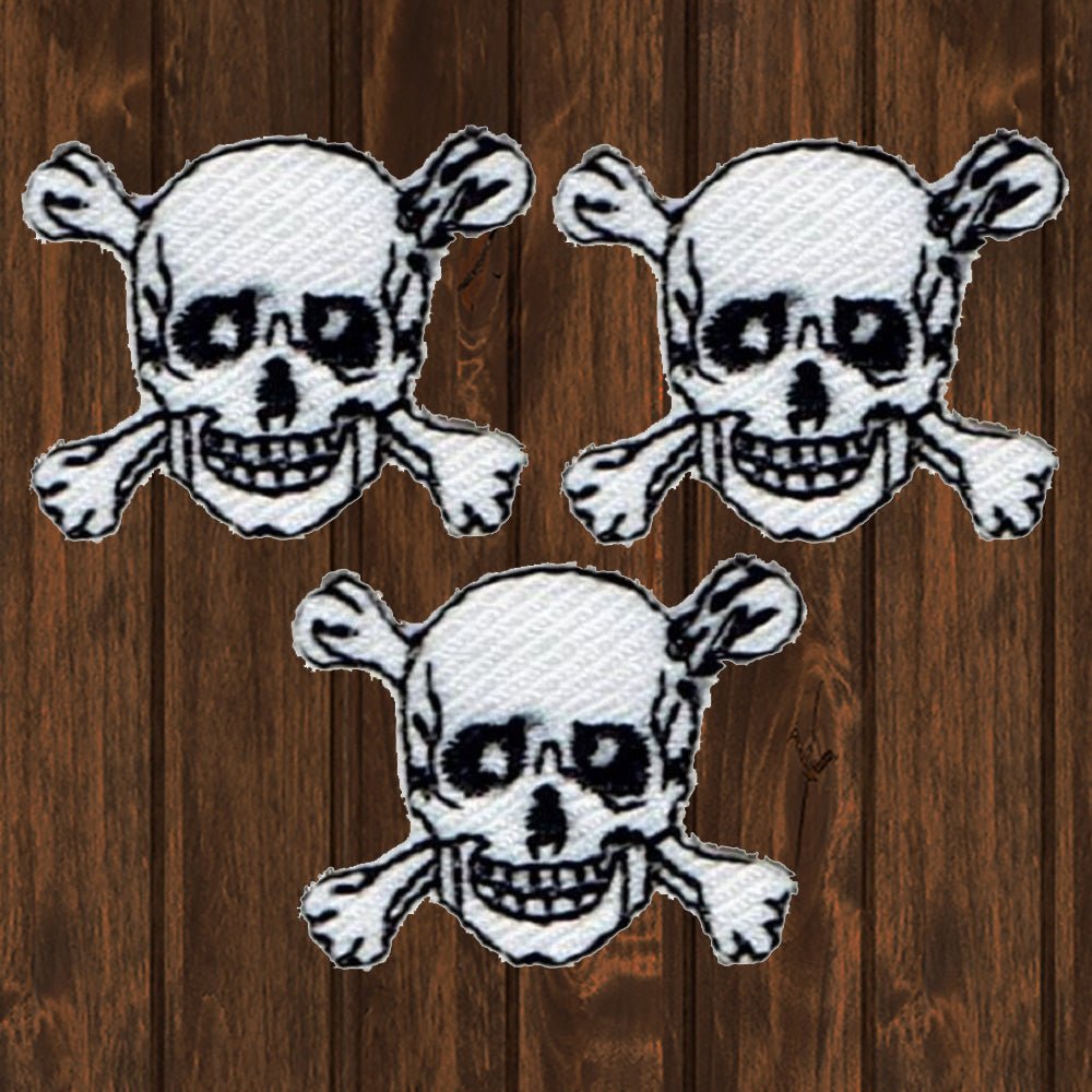 embroidered iron on sew on patch mini skull crossbones